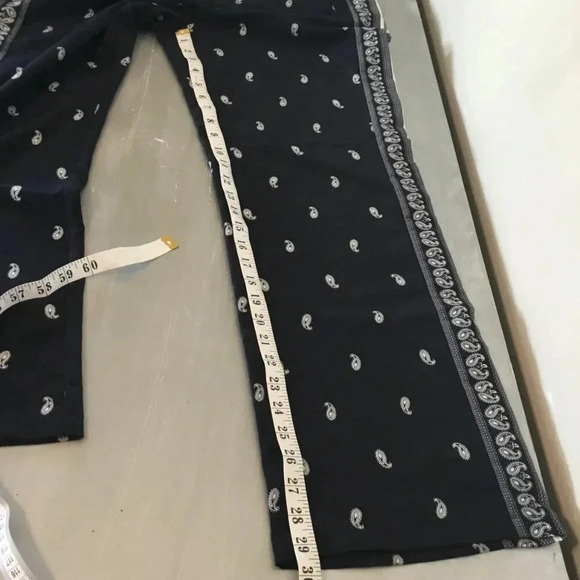 TOMMY HILFIGER blue bandana design  wide leg casual pant SZ 10 - Picture 7 of 14